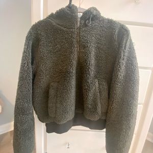 NWOT Lululemon Textured Fleece Half-Zip Dark Olive SIZE 6